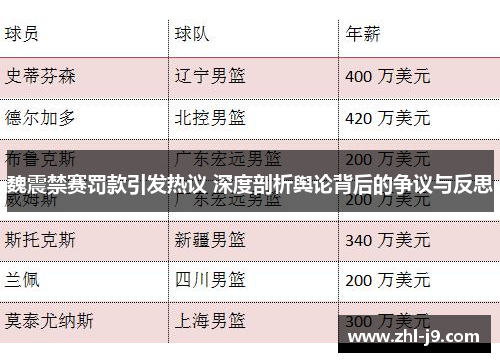 魏震禁赛罚款引发热议 深度剖析舆论背后的争议与反思